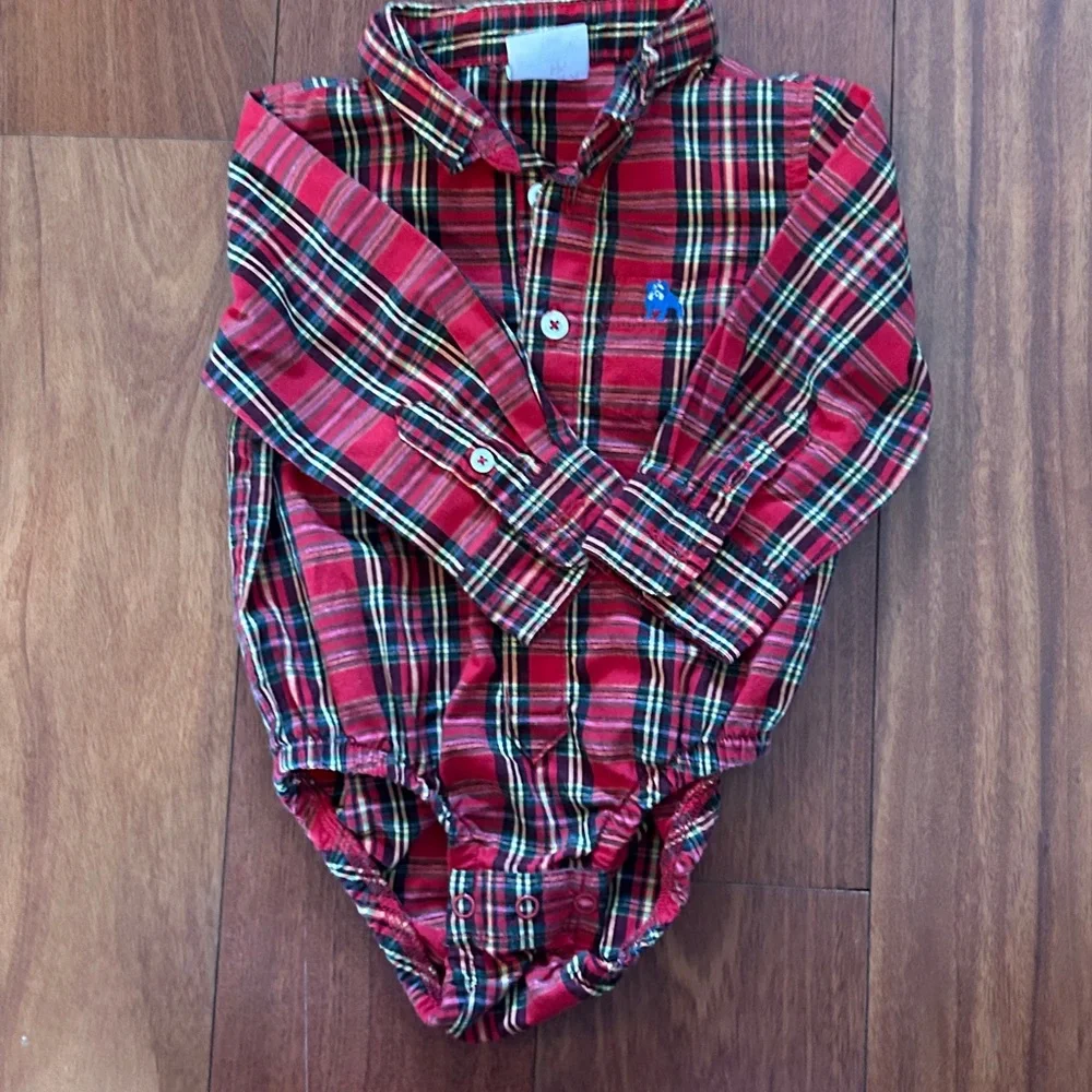B.U.M. Baby Plaid Button Up Onesie